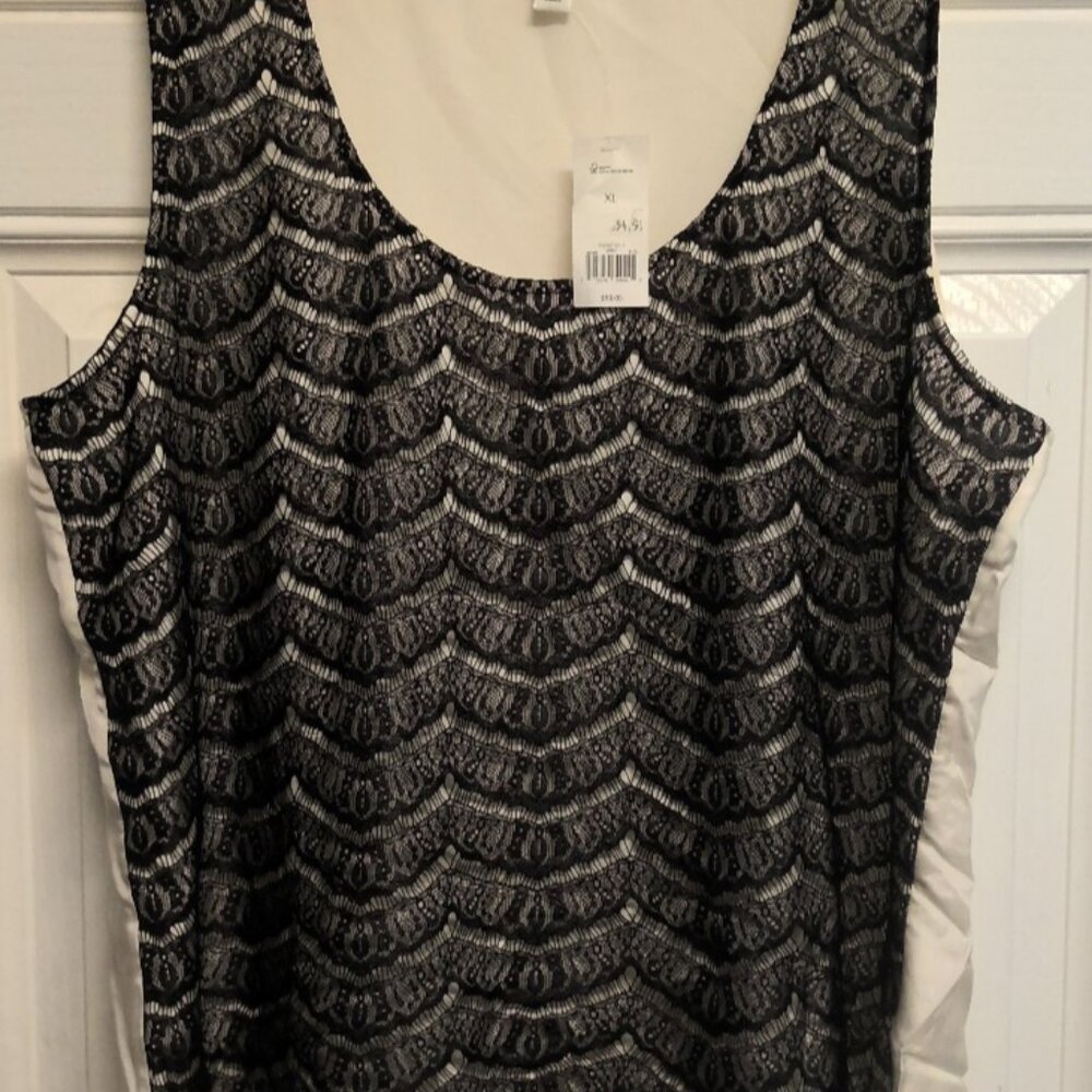 Banana Republic Shirt Womens Size XL Pattern Sleeveless Blouse Layering MSRP 98
